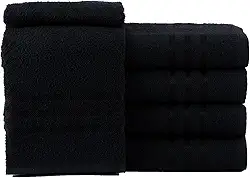 Kit de 10 Toalhas de Rosto Para Salão de Beleza Algodão, Branca e Preta Absorvente Secagem Rápida (preta)