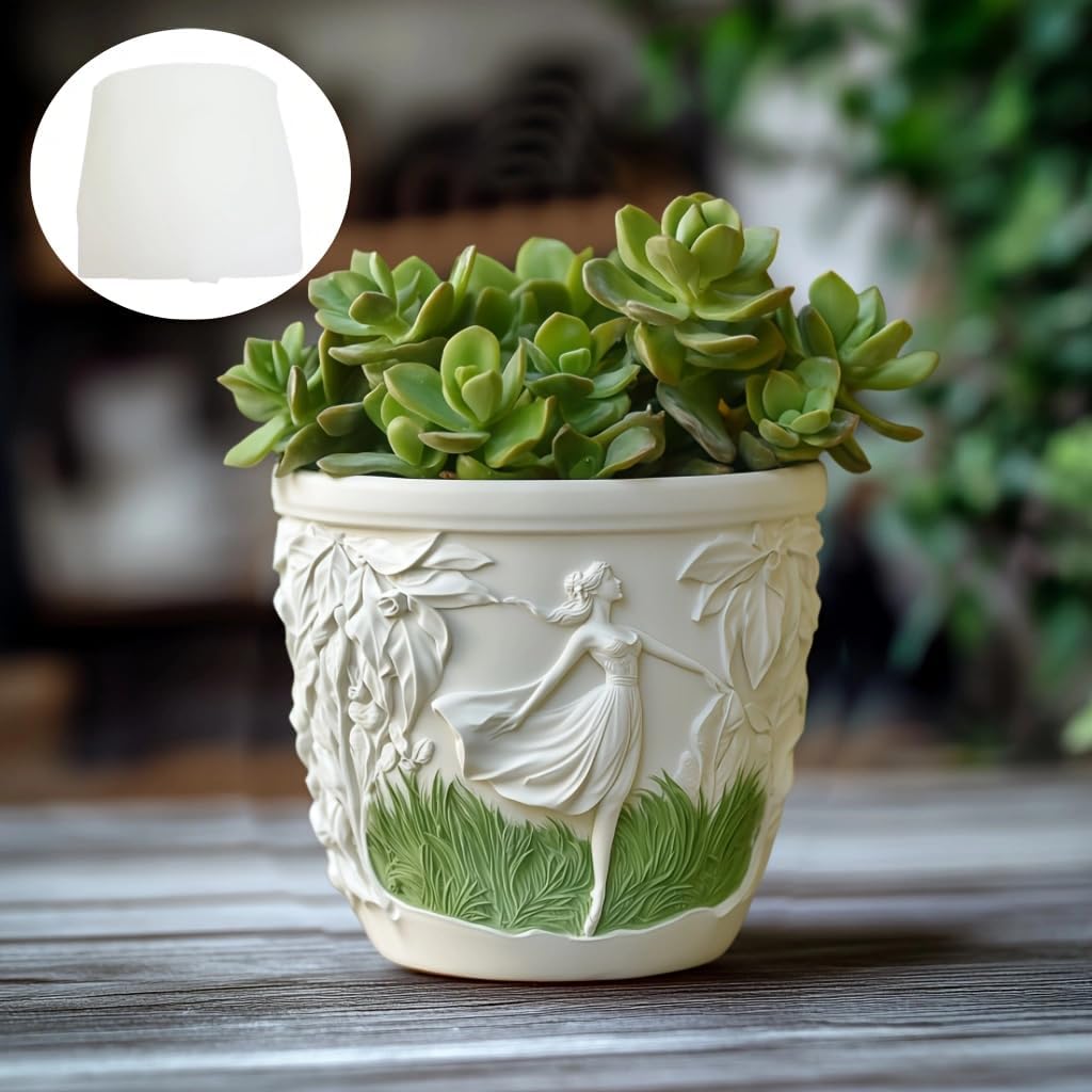 Ballet girl flower pot pen holder silicone mold DIY dance girl resin gypsum clay concrete craft mold furniture decoration holiday gift