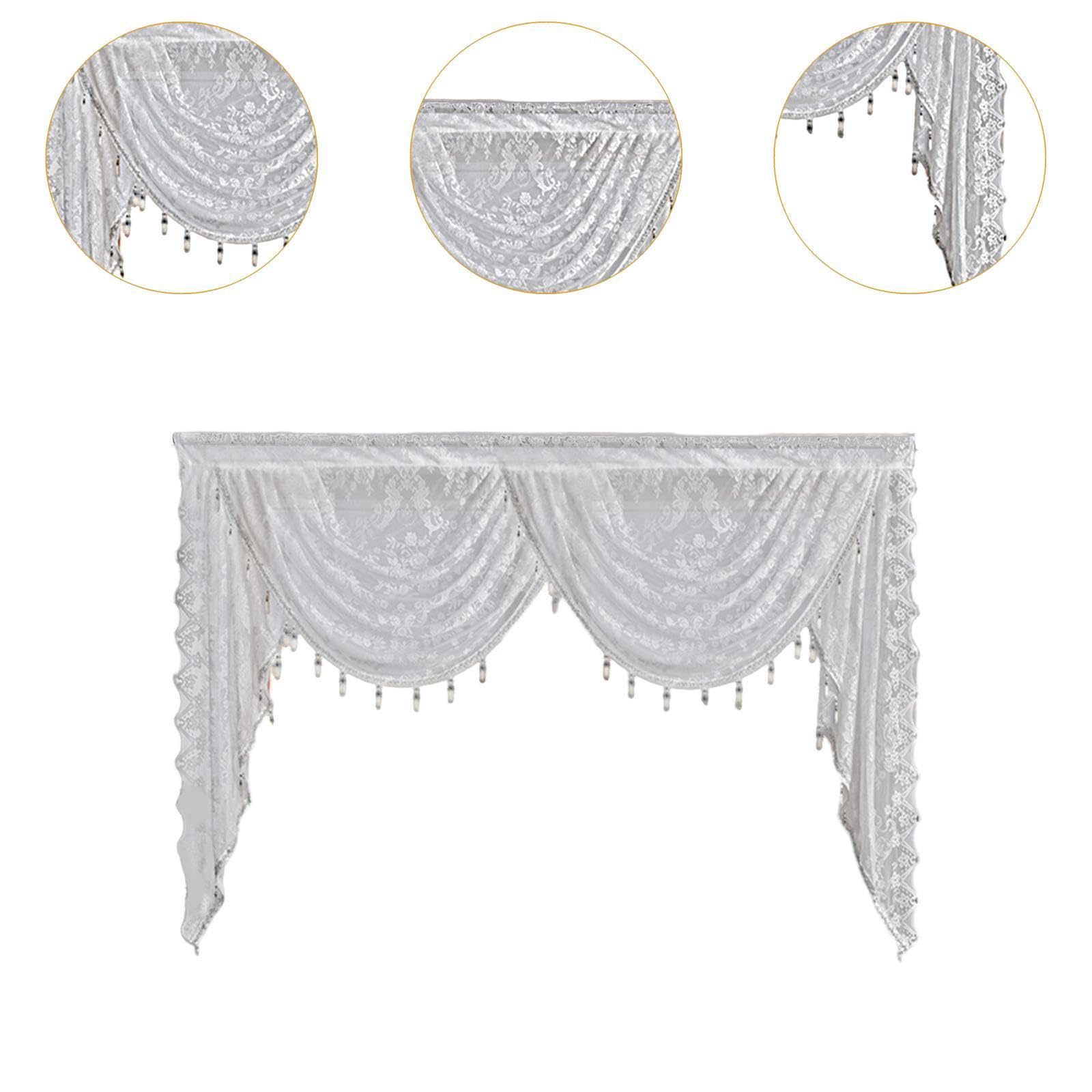 Baoblaze Mantovana a cascata design vintage design romantico traspirante elegante con nappe per tallone swag mantovana per il seminterrato del soggiorno, Larghezza 150 Cm