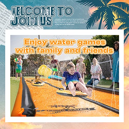 Slip Water Slide For Kids And Adults 26Ft Extra Long, Giant Double Slip With 2 Inflatable Boards, Kids And Adults Slip Water Slide For Backyard Lawn, Outdoor Summer Water Toy #TOP1