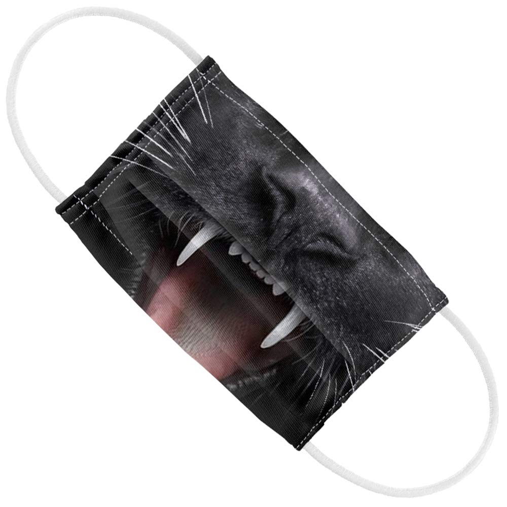 Popfunk Kids Black Cat Hissing 1-Ply Reusable Face Mask Covering with Adjustable Nose Wire