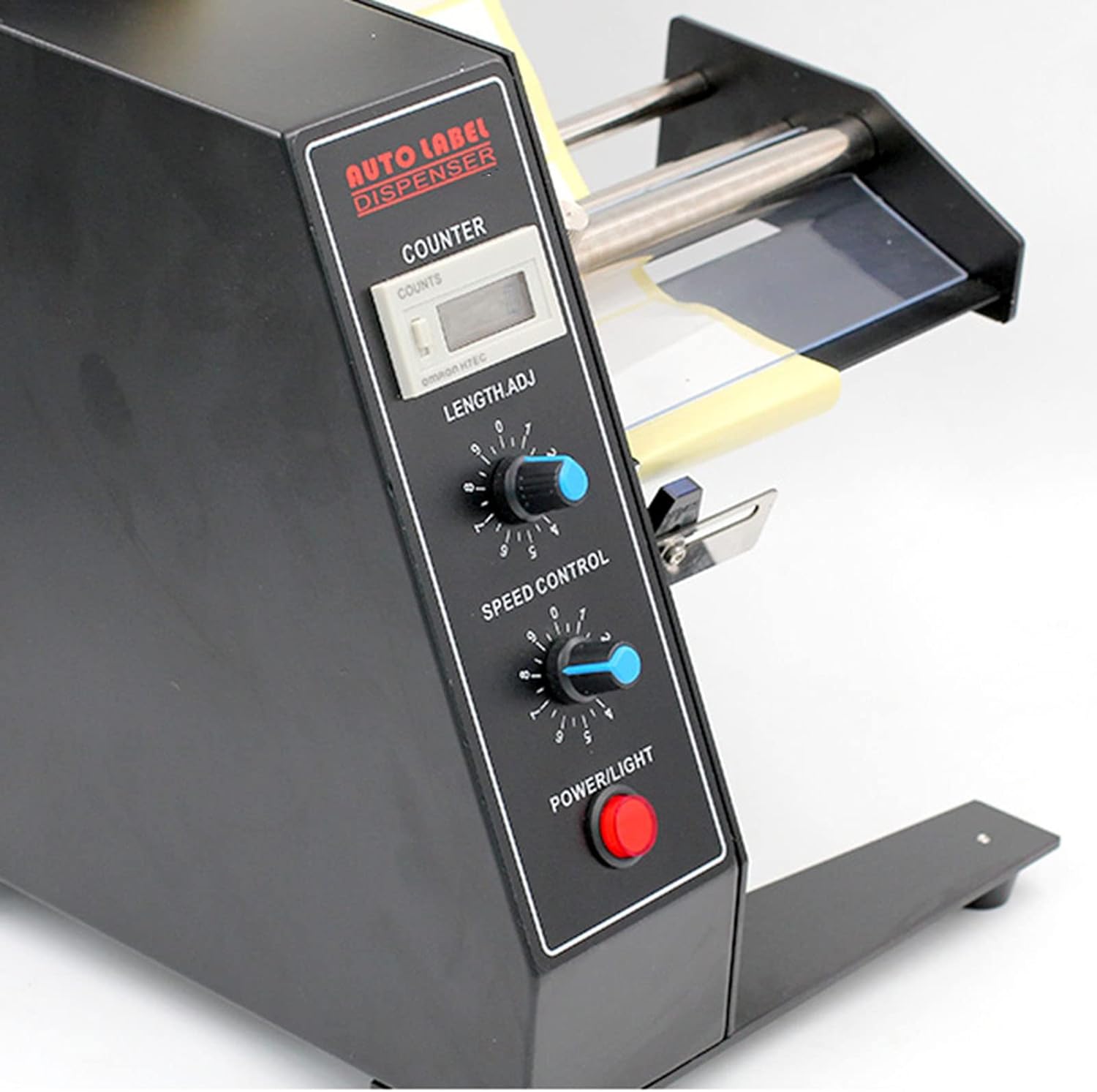 Automatic Label Dispenser, Electric Sticker Stripper Separating Machine, with 1-8m/min Speed Adjustable,0-999999 Counting,for Packaging Label