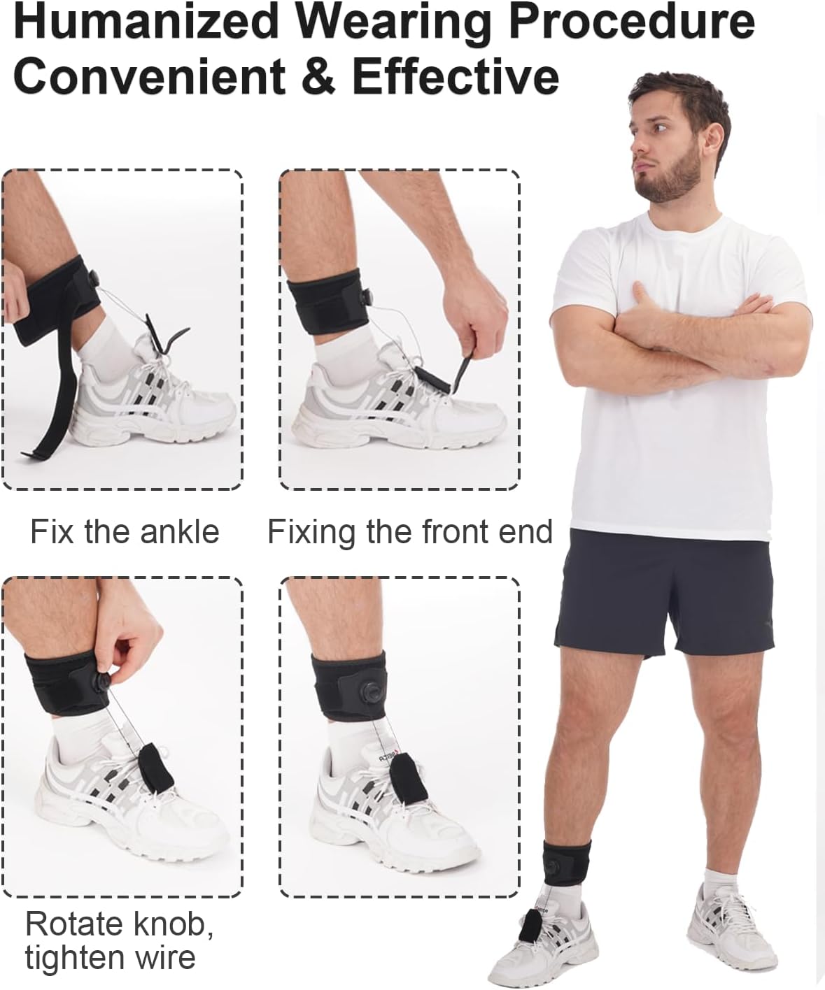 AFO Foot Drop Brace, Improve Walking Gait, Effective Relieve Pain, Adjustable Foot Orthosis Brace Support for Sleep, Plantar Fasciitis, Drop Foot Braces For Walking with Shoes, Left & Right