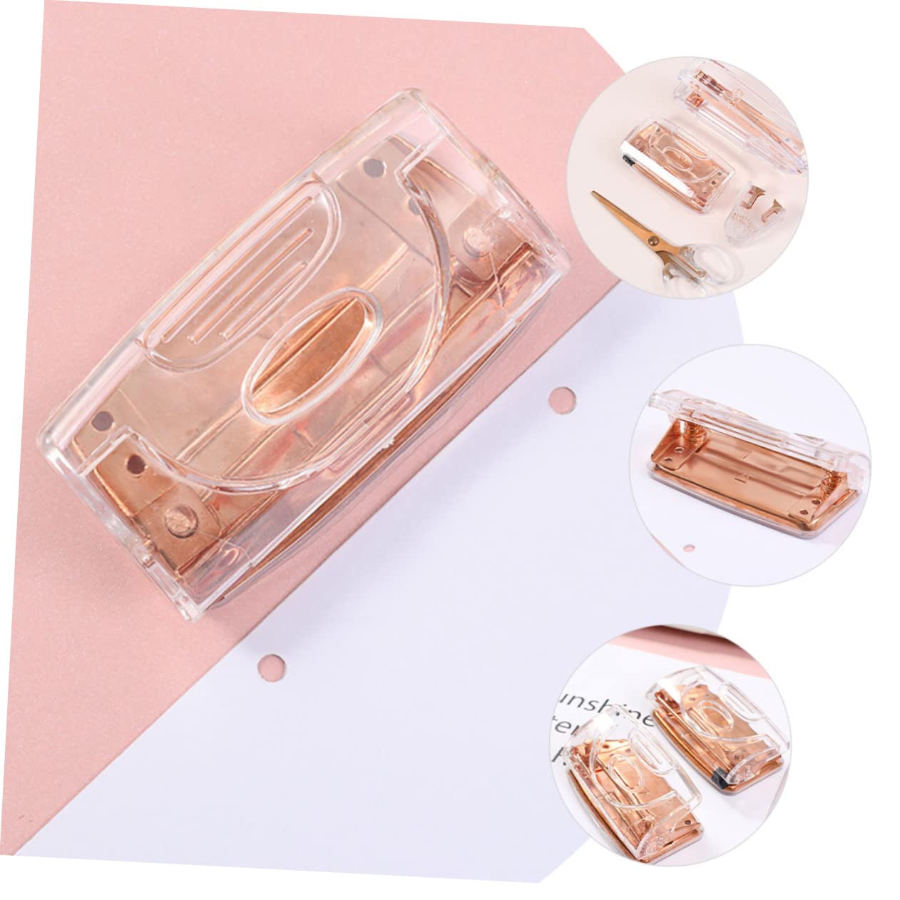 DOITOOL Lot de 2 Perforatrices de 5 Cm avec Attache-papier en Métal Et Plateau de Rangement pour Perforatrices à Main (2 Pièces)