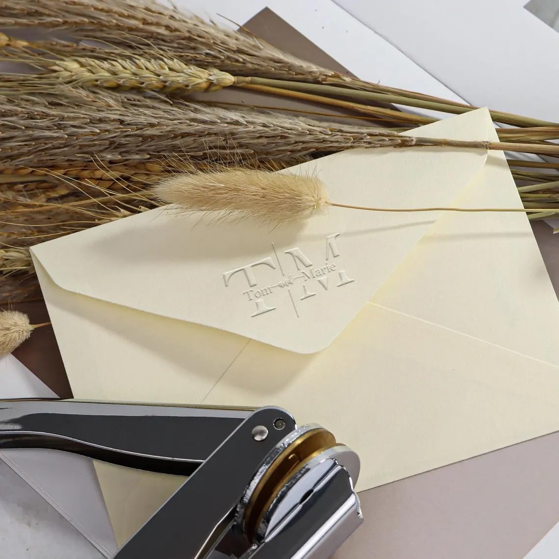 Custom Wedding with Name Embosser - Envelope and Invitation Embosser, Custom Monogram Forever Love Seal, Personalized Wedding Logo Stamp, Embossered with Couple Initials