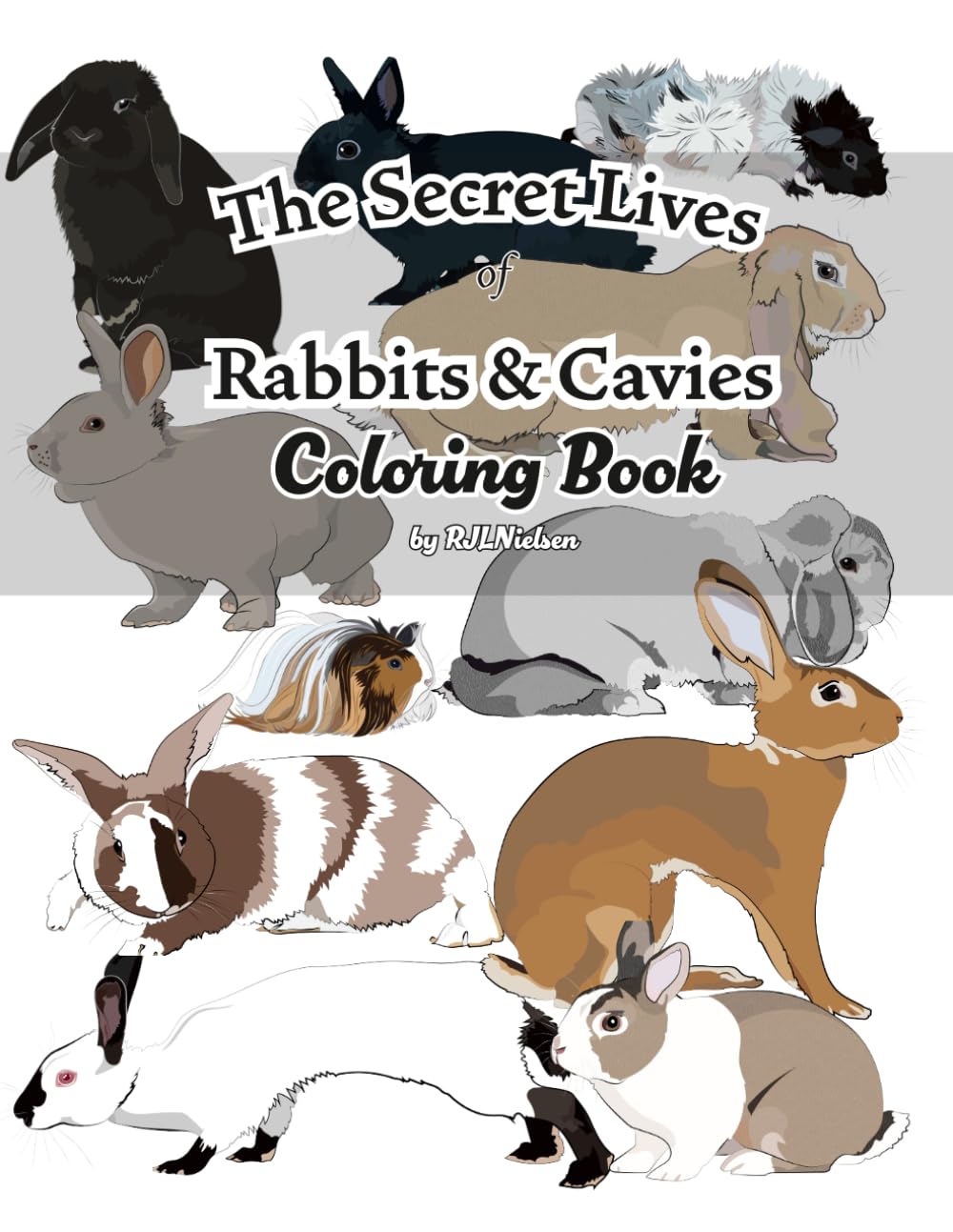 Livre de coloriage Secret Lives of Rabbits and Cavies pour adultes et enfants
