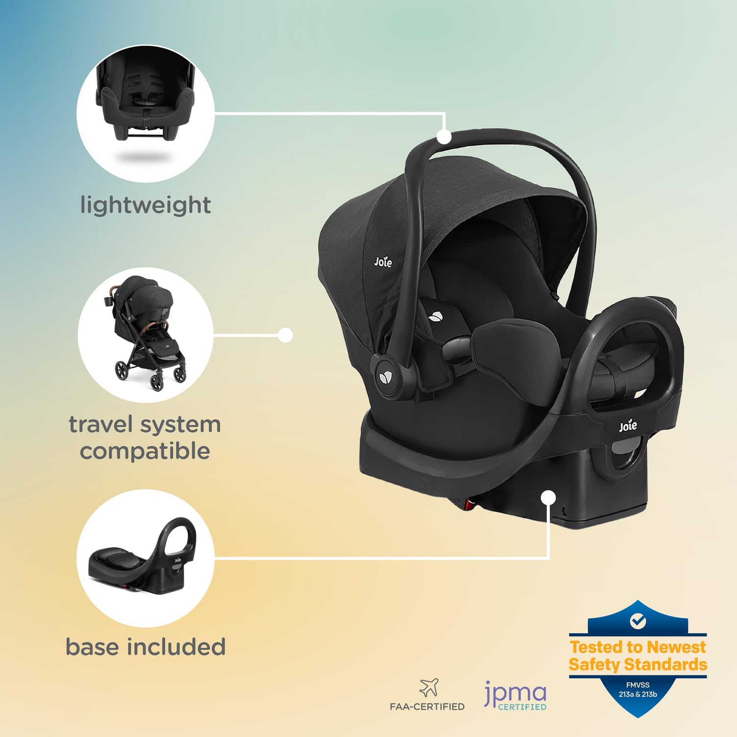 Amazon.com : Joie Baby, Rue Lightweight Infant Car Seat & Anti