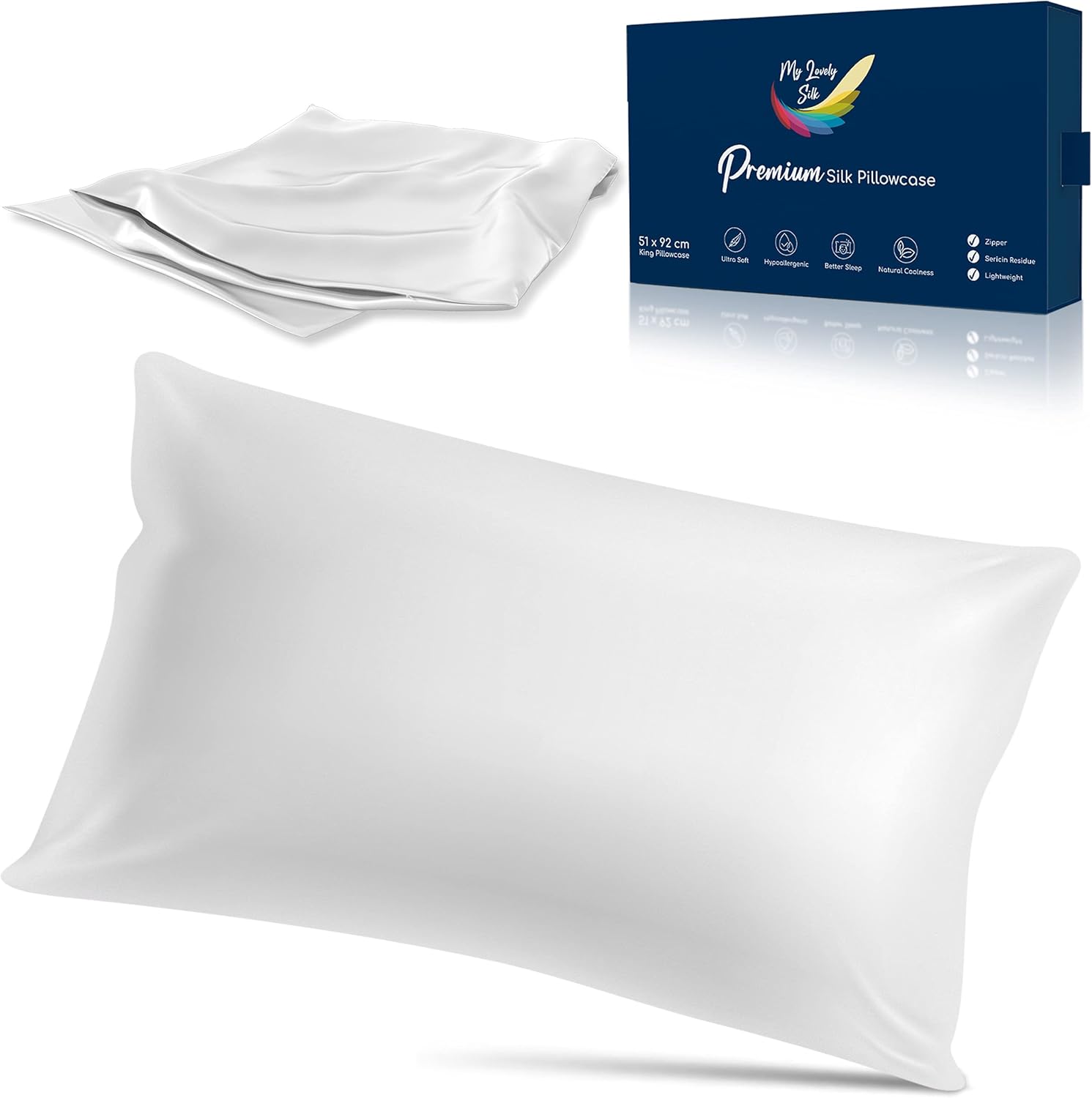 white silk pillowcase king