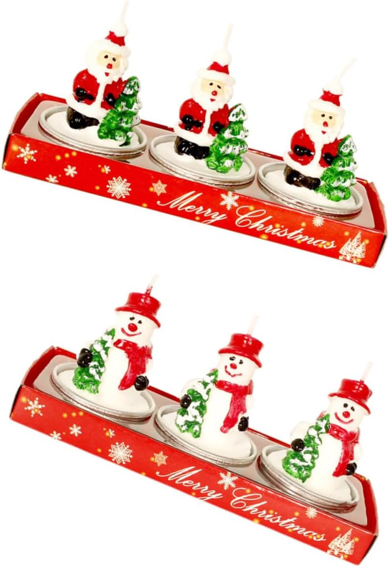 3pcs Christmas Candle Decorative Paraffin Candle for Christmas Bar Xmas