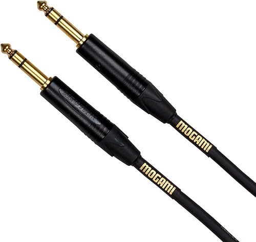 Cable de Audio Mogami Gold TRS-TRS – Cable de 03 Pies con Interconexión de Tono Neutro para Altavoces Amplificados y Mesas de Mezcla – Rechazo de