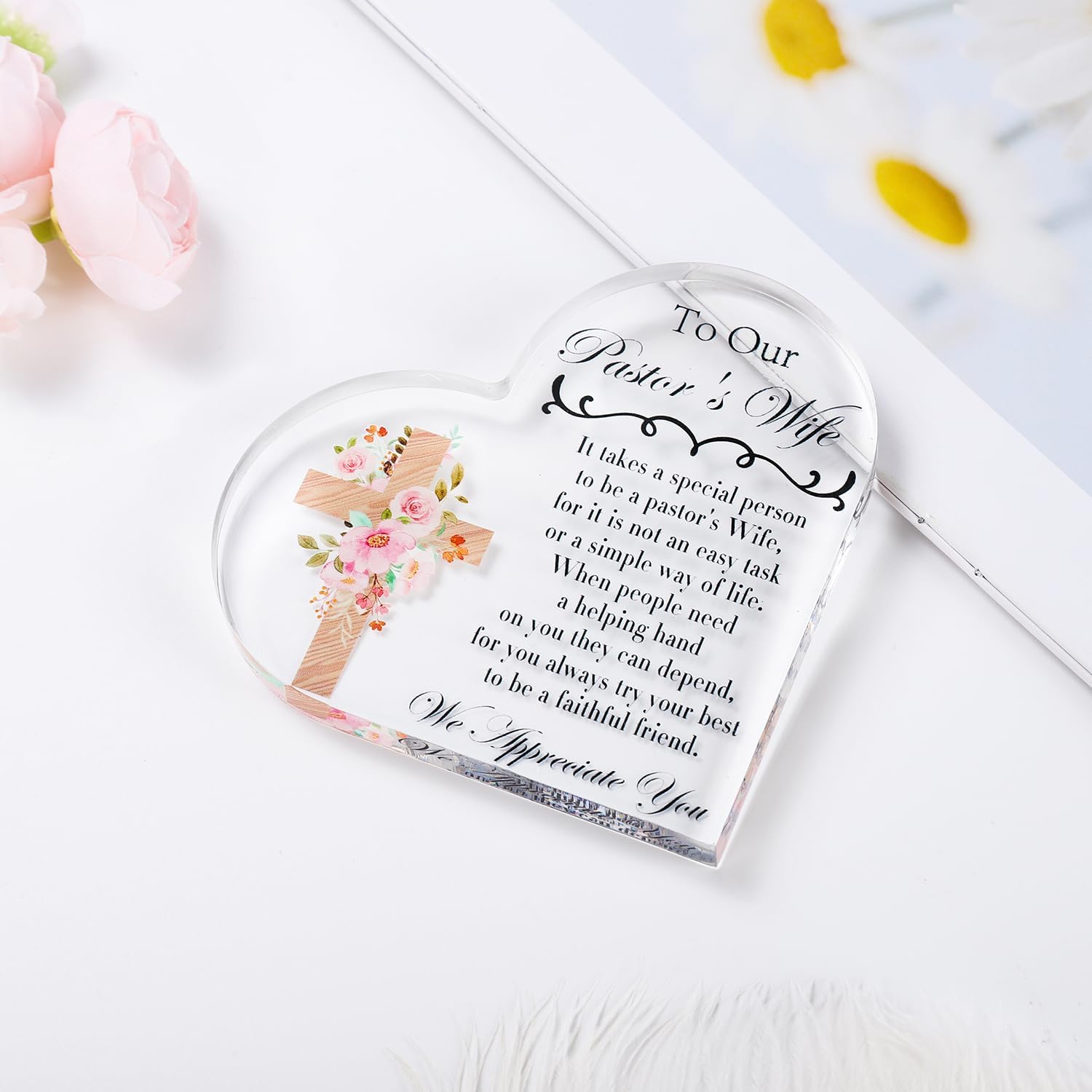 Pastor Wife Gifts,Pastors Wife Appreciation Gifts 7pcs Set,Unique Pastor Wife Gifts,20oz Tumbler Leather Journal Cards Signs Pen Bookmark For Christian Christmas Birthday Retirement Anniversary - Image 4