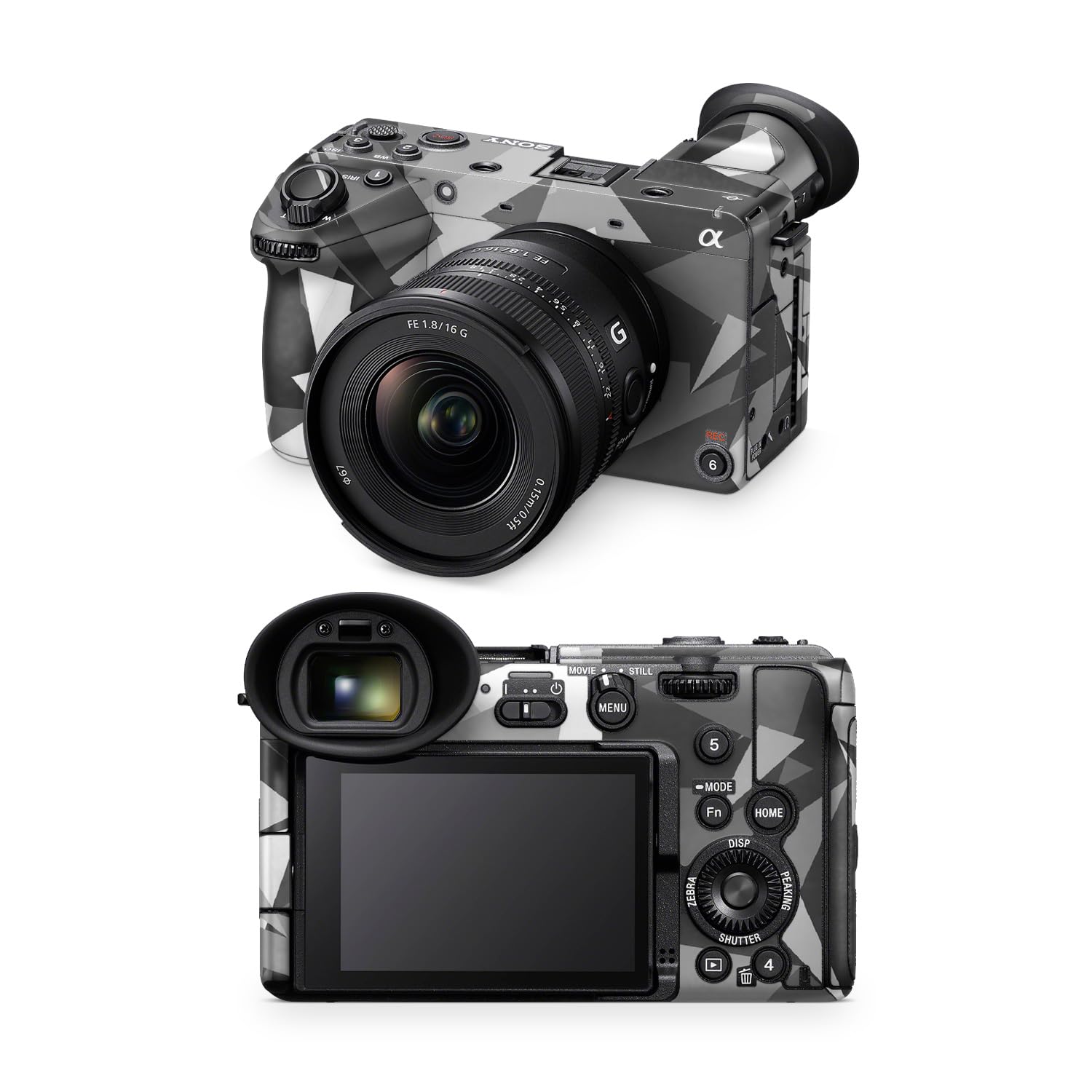 Camera Skin Compatible with Sony FX2 Digital Camera (2025) - Mono Camo - Premium 3M Vinyl Protective Wrap Decal Cover - Easy to Apply | Crafted in the USA by MightySkins