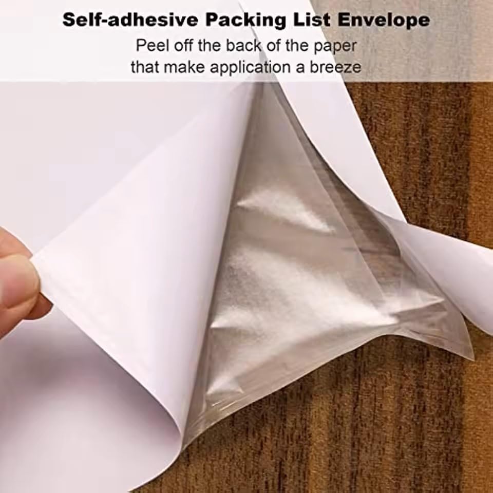 500PCS Packing Slip Pouches 9.5"x 13.4" Fit For 9.5"x 12" inch Packing List Envelopes,Self-Adhesive Mailing/Shipping Pouch Enclosed Bags for Packing Slips/Invoice/Labels Lettter Envelope Mailers - Image 2