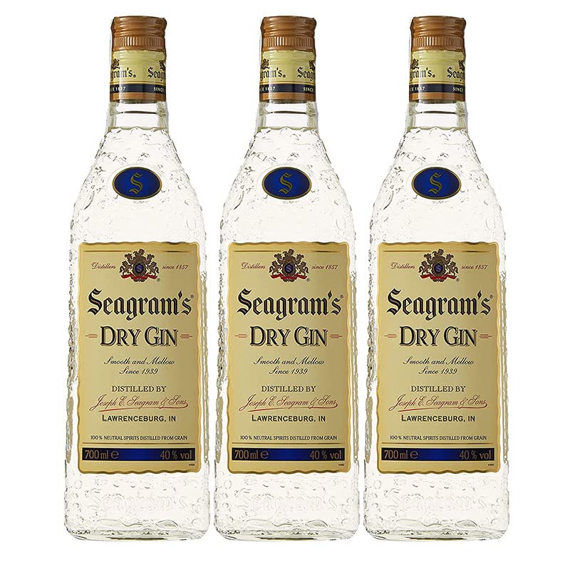 Momentos Santiamen Seagram's Gin 70 cl - Extra Dry - USA - Seagram & Sons Distillery (3 Flaschen)