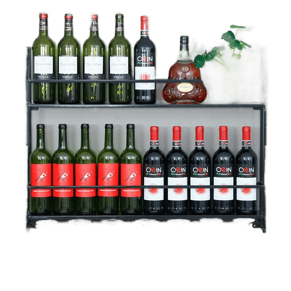 Indian Decor 45616 Wine Rack- 20 Bottles Wall Mount Wine Cabinet with 7 Glasses Hook Hanging Metal Wine Rack Goblet Shelf for Home Bar Restaurant 29’’x4.7’’x23’’-picture-20