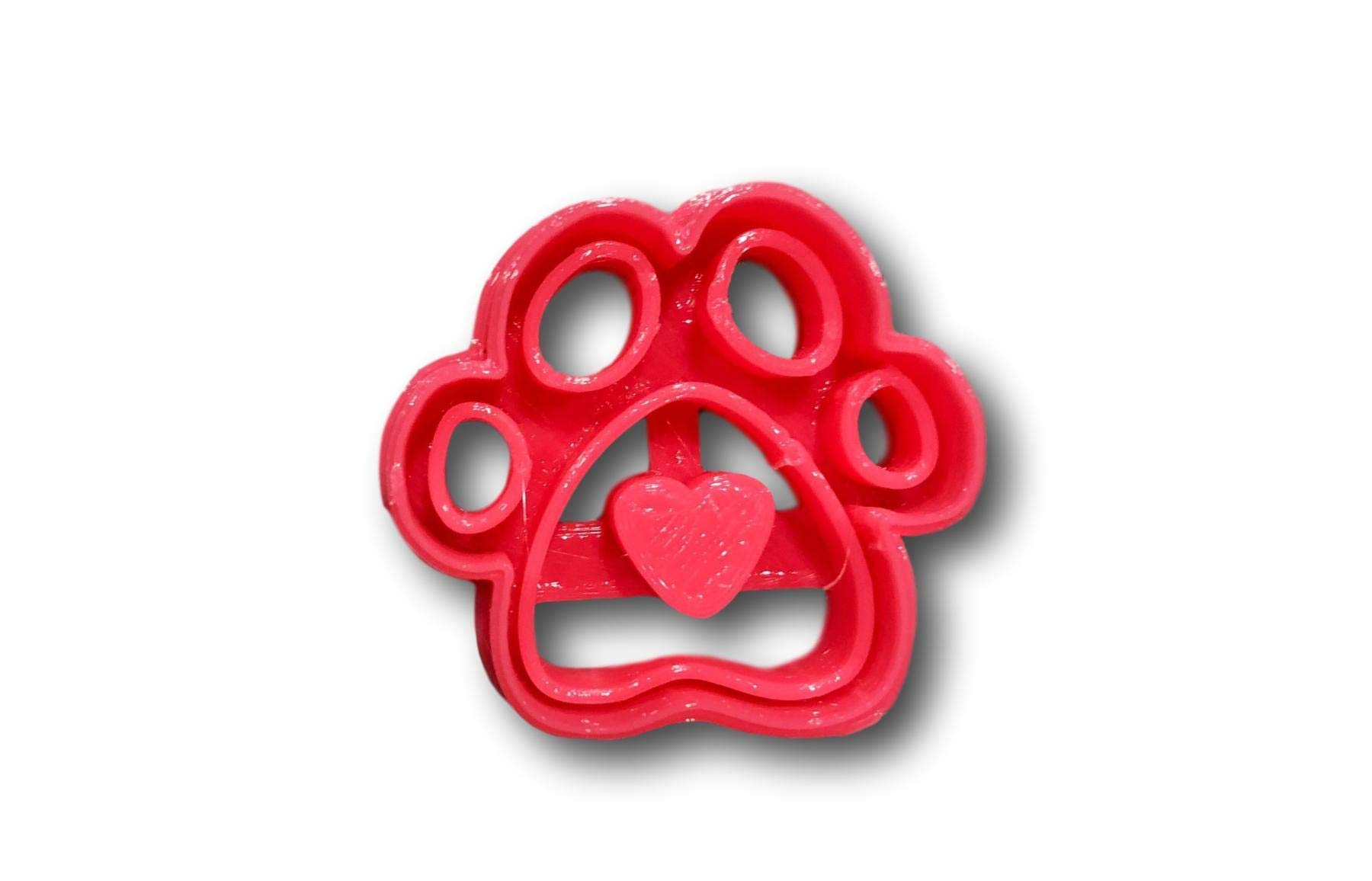 Dog paw with heart imprint (1.5” size) cookie cutter