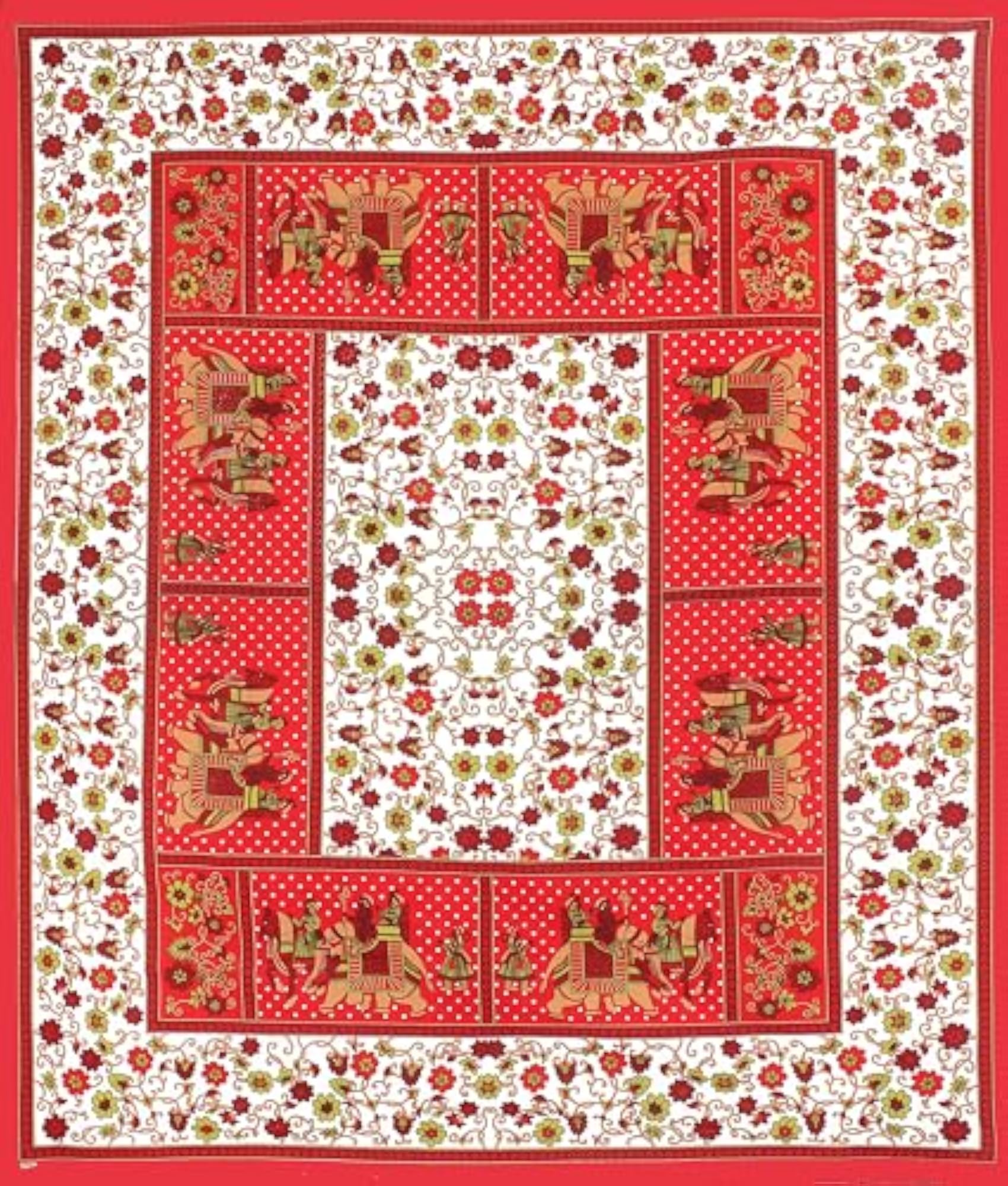 Rajasthani Jaipuri Printed Double Size Bedsheet with 2 Pillow Covers