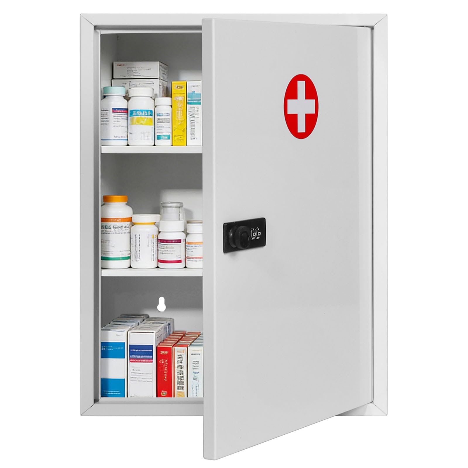 Tatqilo Medicine Cabinet Wall Mounted with Combination Lock,Medication Safe