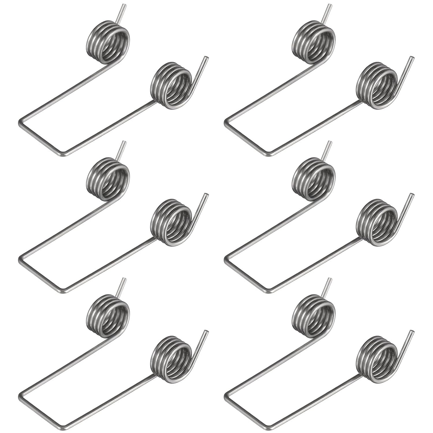 6pcs Small Steel Torsional Spring Replacement for Trash Bucket Lid, Can Lid Repair Metal Torsion Springs Set for Waste Basket Parts