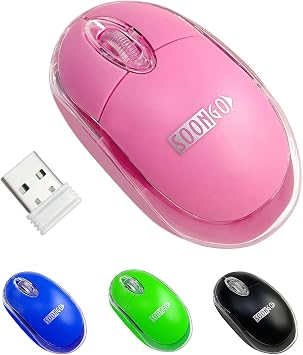 SOON GO Pink Wireless Mouse,mini Portable Mobile Optical Cordless Mouse fit for Mac,Chromebook Laptop, Desktop Kids and Teen Girl Birthday