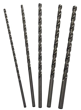Drill America 5 Piece High Speed Steel Extra-Long Drill Bit Set (1/4 - 1/2