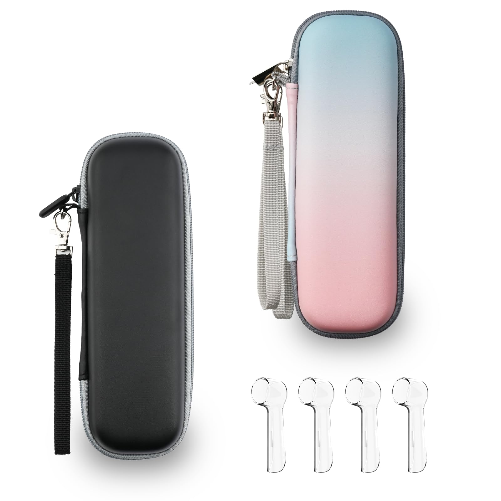 2 Pezzi Custodia Spazzolino Elettrico per Oral B iO/Oral B Pro/Philips Sonicare, Portatile Porta Spazzolino Elettrico da Viaggio, Astuccio Protettivo Rigido per Viaggio (Nero + Mimetico)