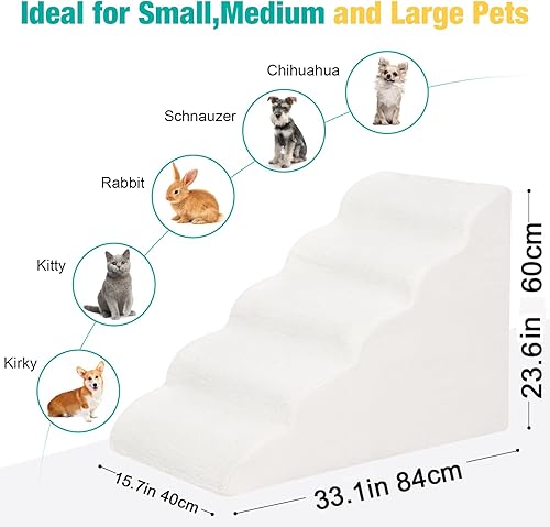 Miniatura 2 de Uross Escaleras para perros pequeños, escaleras para perros, rampas para sofá, escaleras de espuma de alta densidad para mascotas, escaleras para