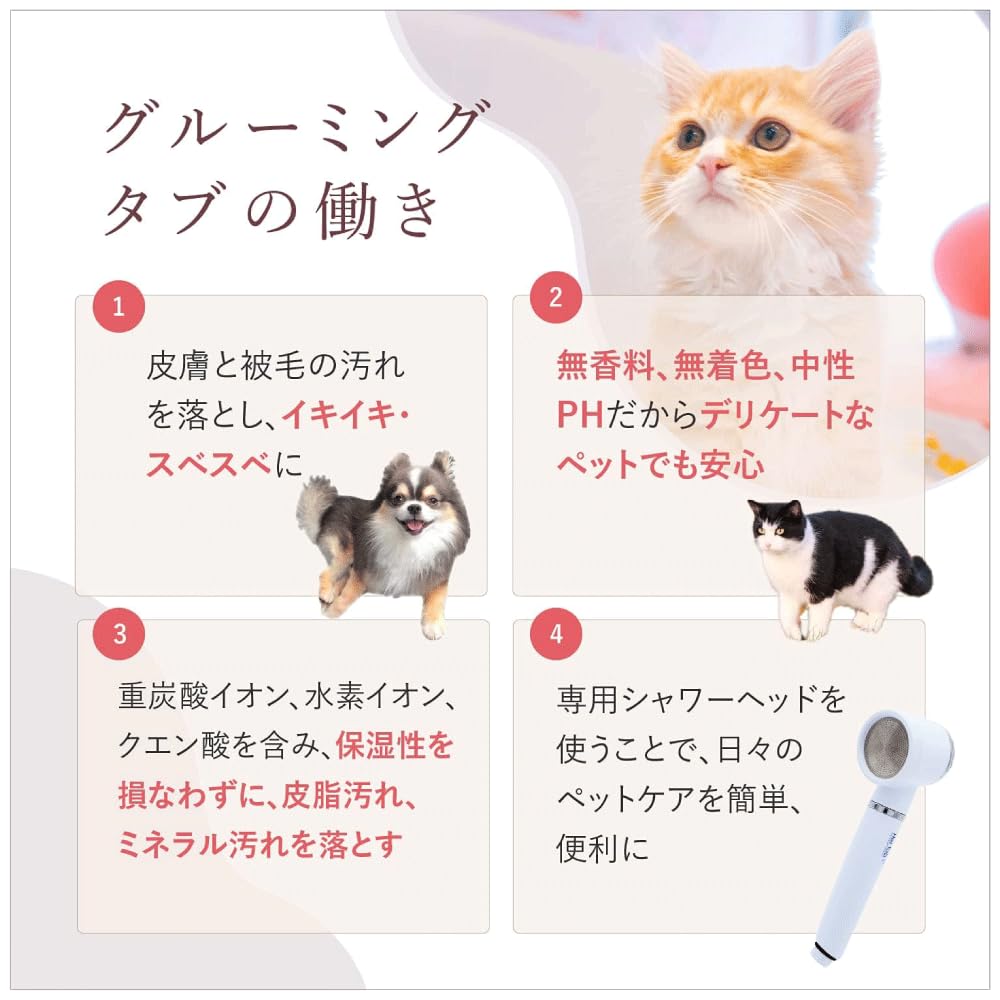 Amazon | グルーミングタブ 重炭酸イオンケア浴剤 犬/猫他ペット用浴用
