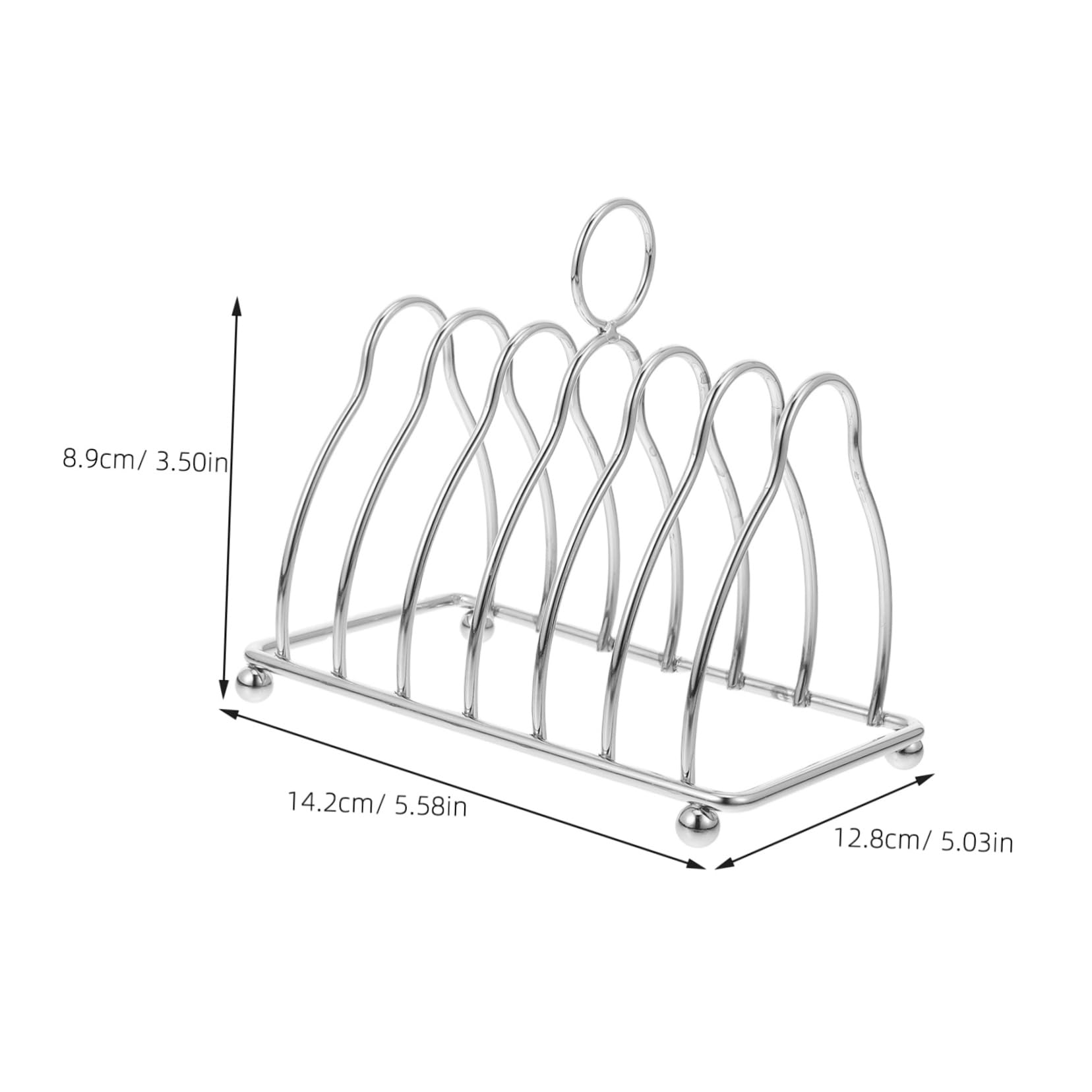 KICHOUSE Elegant Stainless Steel Bread Display Rack Multifunctional Bread Loaf Slice Holder Toast Rack for Home