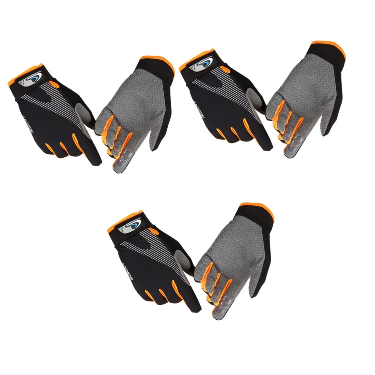 Sosoport 3 Stück Mountainbike Handschuhe Vollfinger Trainingshandschuhe Reithandschuhe