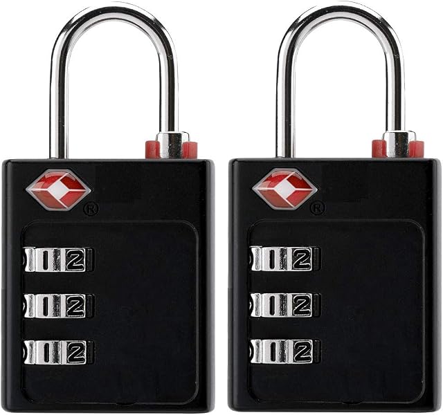 Bosvision [TSA Luggage Locks] [2 Pack] 3-Digit Combination Padlock with Open Alert (6 Colorful Stickers)
