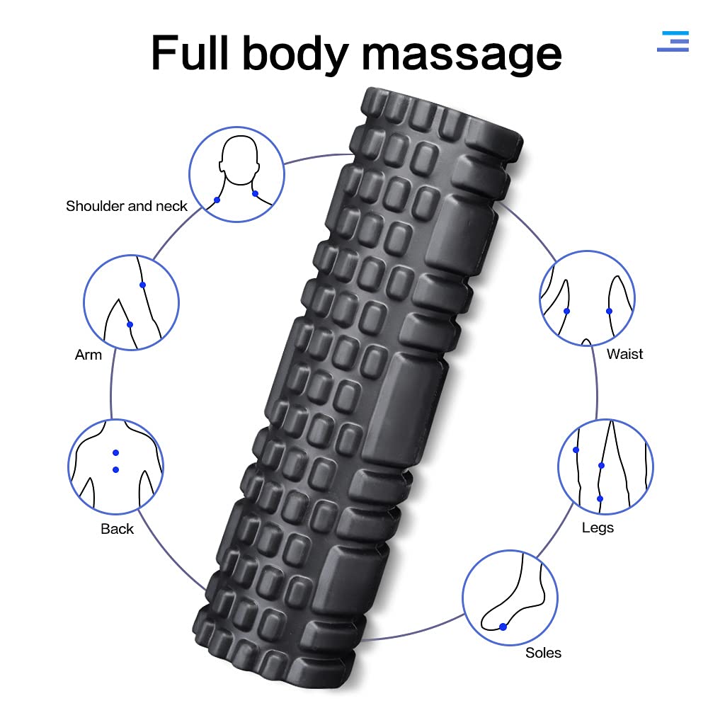 Dewanxin Foam Roller, Rullo in Schiuma Massaggiatore Eccellente per l'Auto Massaggio, Esercizio Muscle Roller per Massaggio Muscolare Trigger Point Grid per Yoga