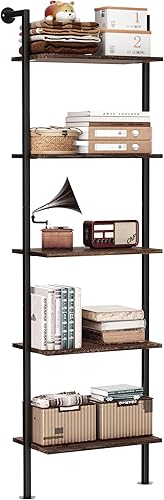 Estantería de 5 niveles, estante de escalera de madera maciza, estante estrecho para libros, estantería de escalera de madera, estante de escalera