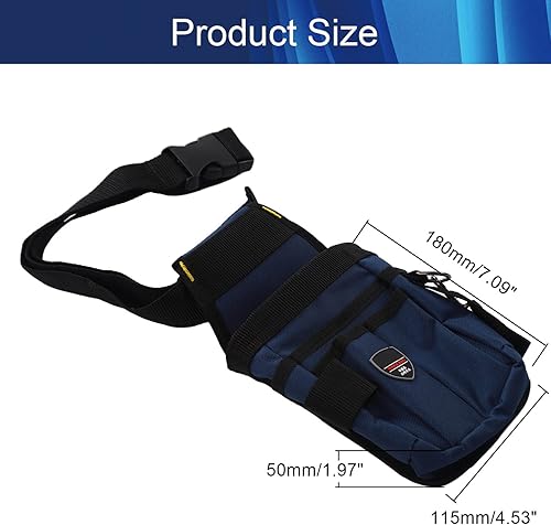 Miniatura 2 de Bettomshin Bolsa de herramientas profesional, bolsillos de lona Oxford, organizador de herramientas resistente, cinturón de trabajo totalmente