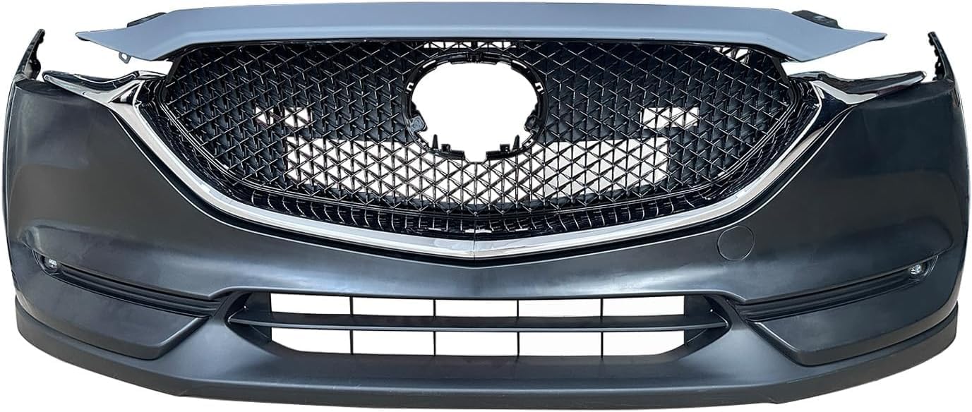 CX-5 Front Bumper Cover Grille Kit W/Fog Lights For 2017 2018 2019 2020 2021 Mazda CX-5, W/Tow Hook Hole, W/Parking Sensors Hole Predrilled,W/O Parking Aid, MA1000247 KL2F50031BB,