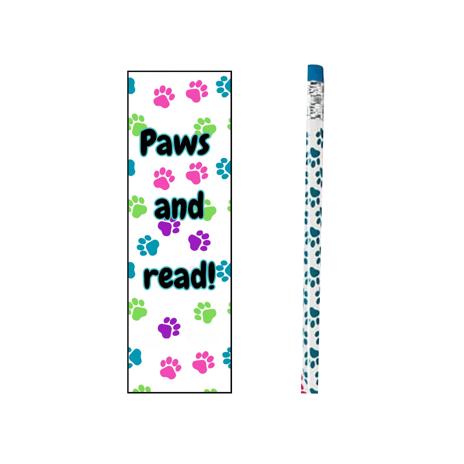 Amazon.com: Whimsical Paw Print Sets, Paws and Read Bookmarks with ...