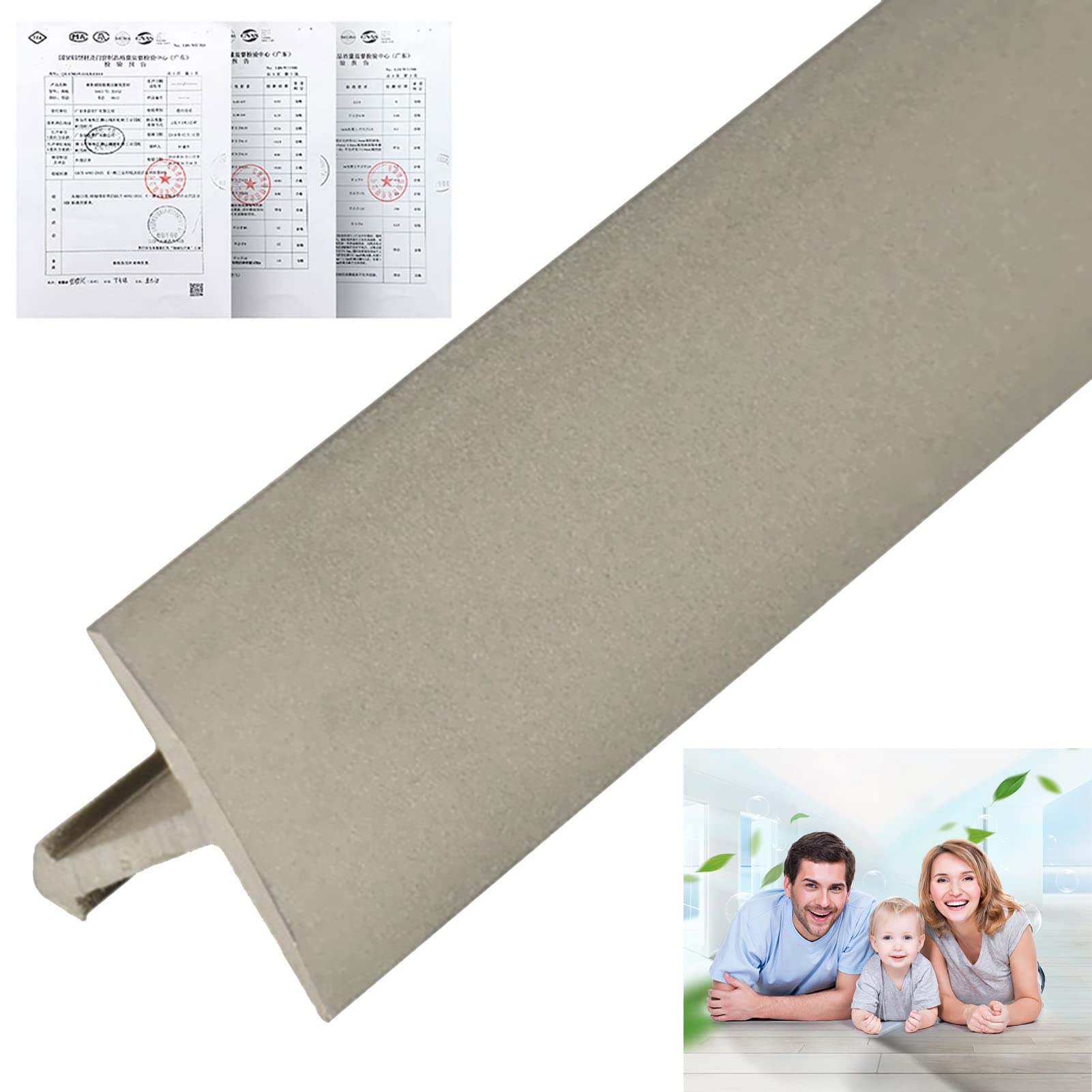 ZALN T listwa przejściowa podłogowa z drewna do drewna, aluminiowe wykończenie krawędzi dywanu samoprzylepne, do domowego biura winylowego reduktor progów drzwi (kolor: 1,4 cm szerokości, rozmiar: długość 125 cm/49 cali)