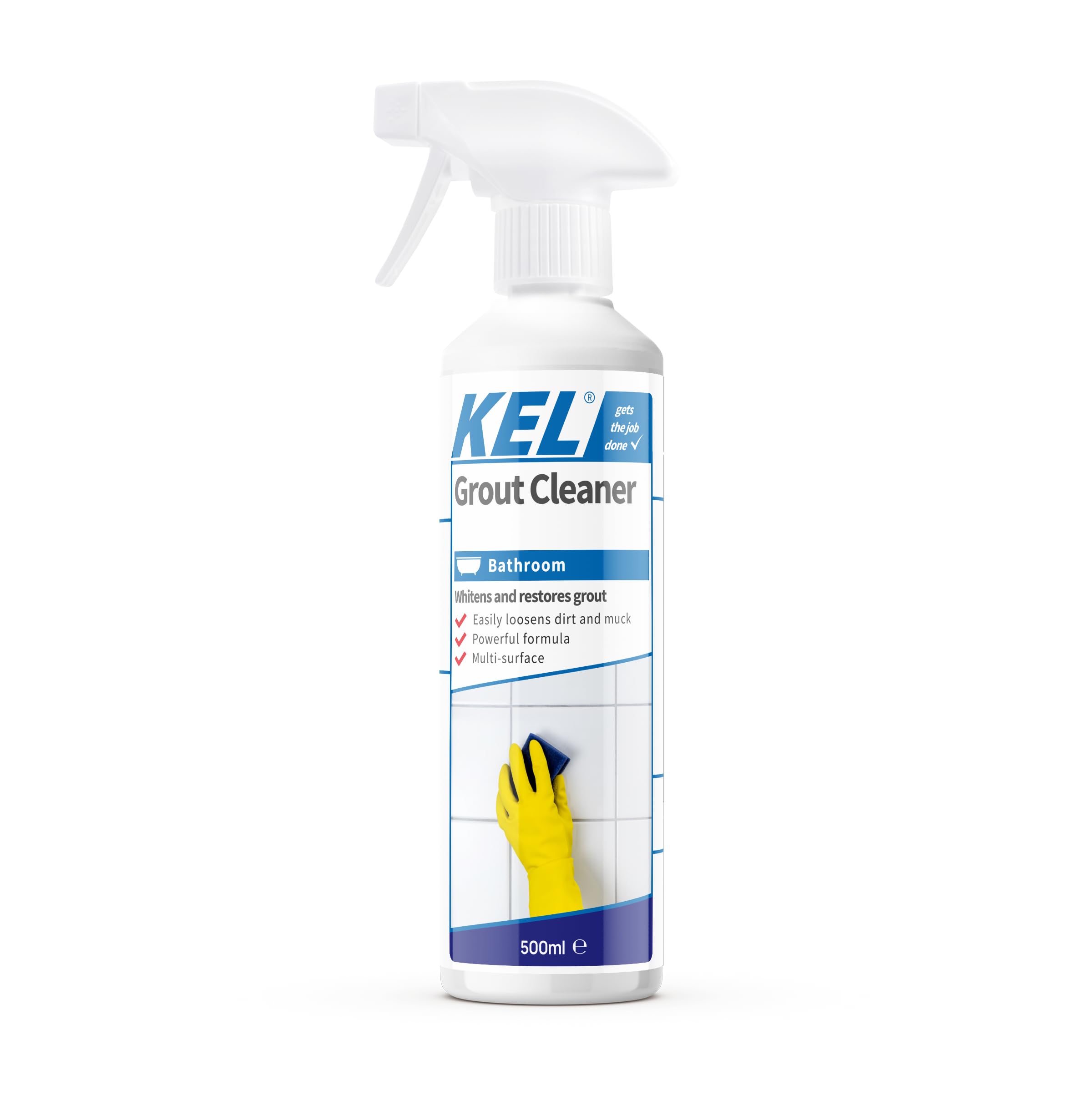 KEL - Grout Cleaner, Ready-To-Use Tile Grouting Cleaning Spray, Removes Stubborn Dirt, Marks & Stains Between Tiled Walls & Floors - 500ml