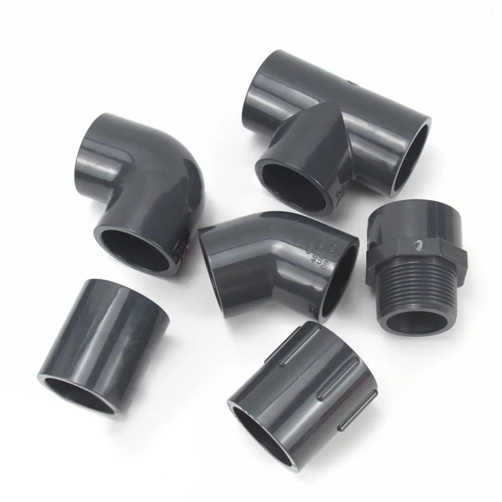 Codo Pvc Conector De PVC Gris Y Negro, Juntas De Codo De PVC, Herramientas for Peceras, Conectores De Tuberías De Agua for Riego De Jardín, 1 Uds.(110mm)