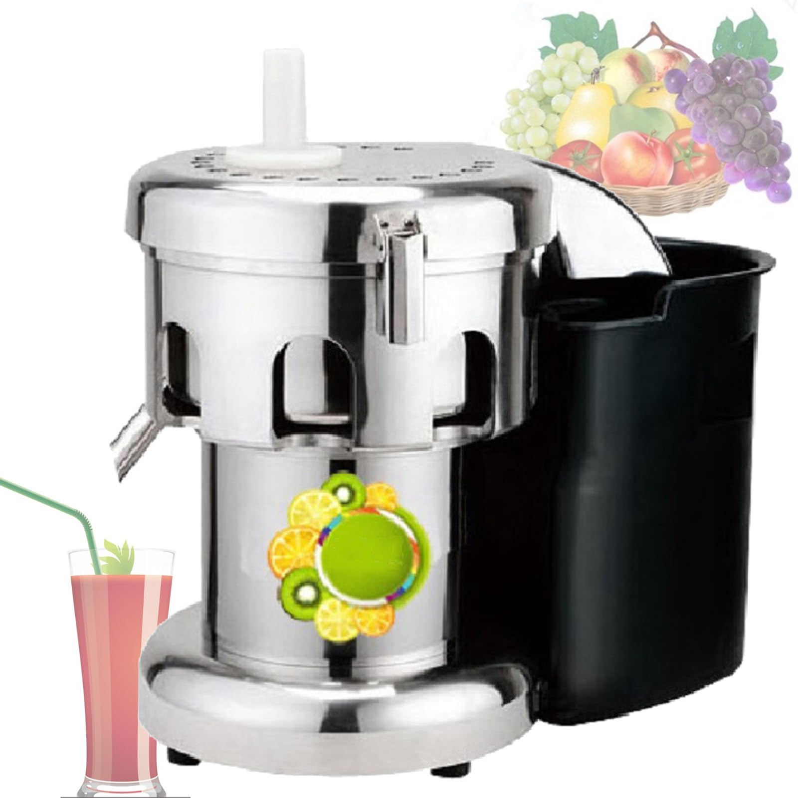MYUYEE Electric Juicer Fruit Vegetable Juice Extractor 550W Centrifugal Juicer Machine Integrated Juice & Pulp Collectors Easy to Clean Safety Lock, 3 inch Extra Wide Chute (B)