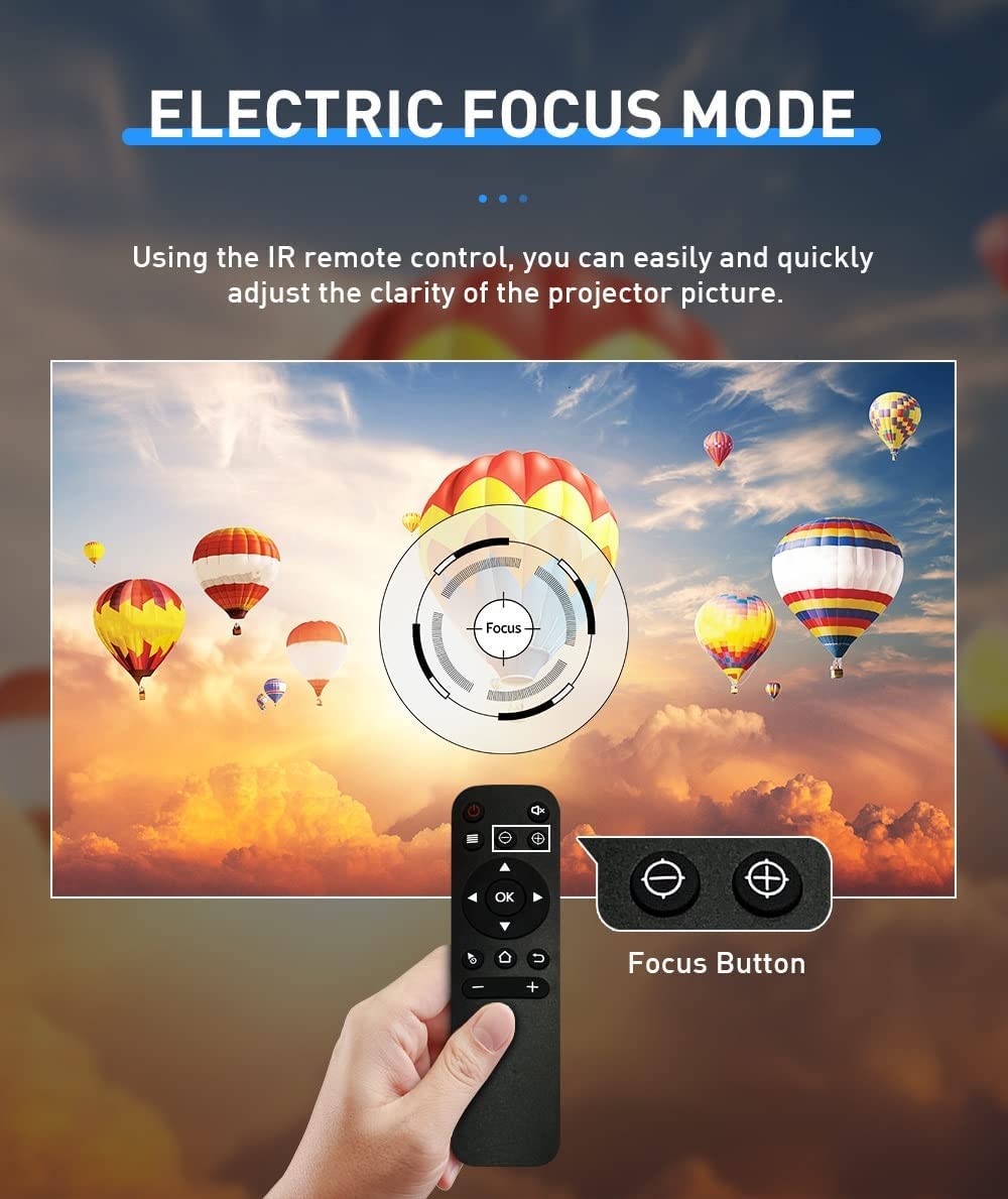 ARTSZY Proiettore Mini DLP P15 Proiettore video tascabile compatibile con HDMI Portatile Android Home Theater Bluetooth 3D Proyector