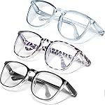 Anti-Fog Glasses Safety Goggles with Clear Lenses, Blue Light Blocking Glasses for Men Women,UV Protection Protective Eyewear (DSCHM9-3P-Black+Newsleopard+Transparent Blue)