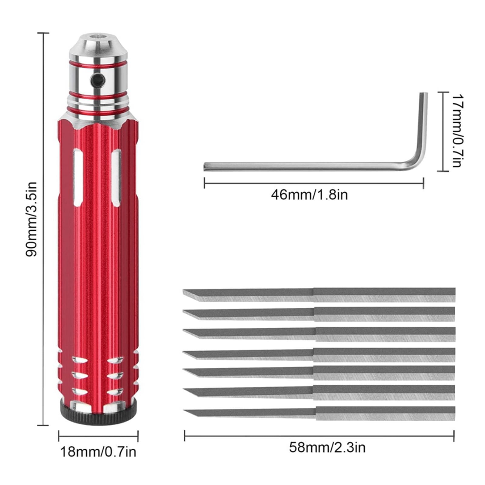 BDHI 7 in 1 Prime Model Scriber Model kit for Modelling Making Hobby Carving Engraving Cutting Red(Y349-1) - Image 2