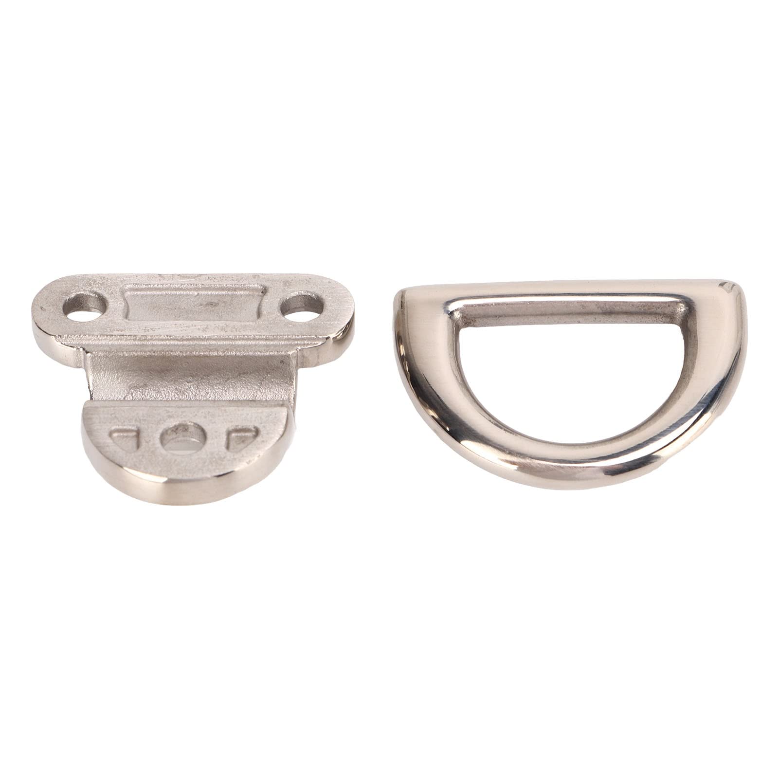 4 Sets Marine Folding Pad Eye Replacement - Stainless Steel D-Ring Deck Hardware For Yacht & Boat