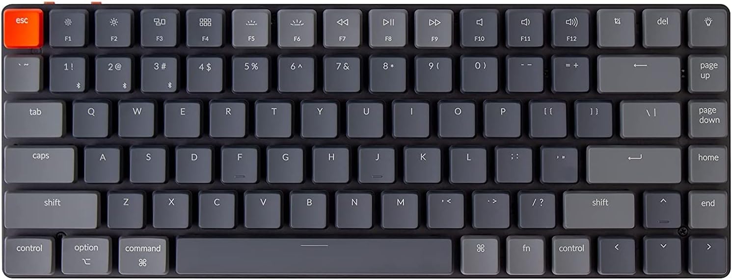 Keychron K3 Ultra-Slim 75% Layout RGB Backlit Wireless Bluetooth/Wired Usb Mechanical Keyboard, Hot-Swappable Low-Profile Keychron Optical Brown Switch 84-Key Gaming Keyboard For Mac Windows-Version 2