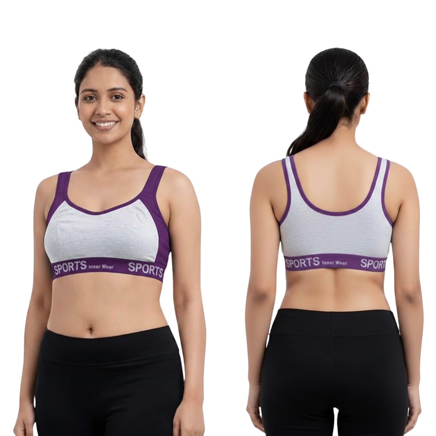 sb fashions SB FashionsCotton Sports Bra for Women & Girls | Non-Padded Non-Wired Full Coverage Stretchable Bra for Gym, Yoga, Running, Workout-picture-40