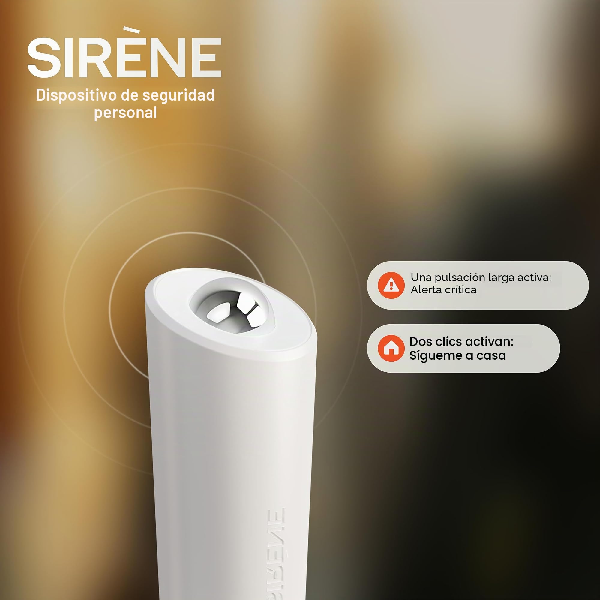 OOONO SIRÈNE – Alarma Inteligente de Bolsillo [con aplicación de ubicación en Vivo] – Alarma Personal para Mujeres, Hombres y niños – alertar a los contactos en Caso de Emergencia pulsando un botón
