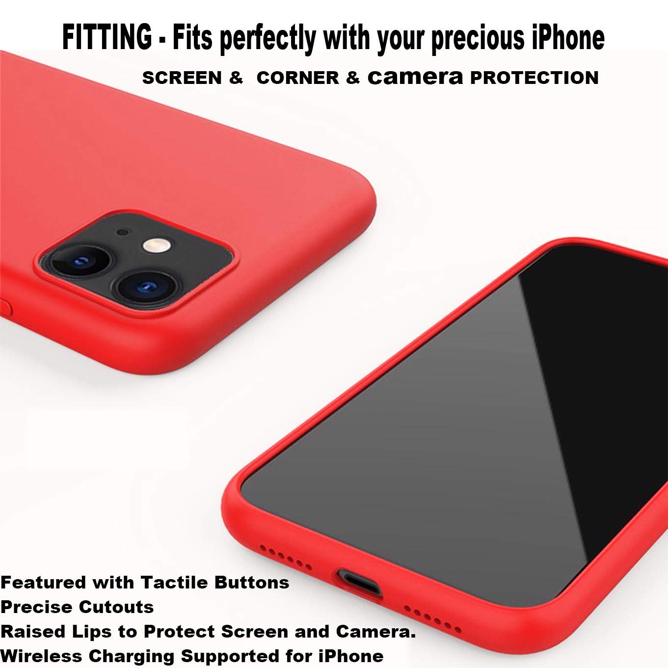 Compatibile con iPhone 11 PRO MAX 6,5 "(2019) Custodia in silicone gel gomma antiurto sottile guscio con morbido panno in microfibra fodera cuscino per iPhone 11 PRO MAX 6,5 "(2019)-nero
