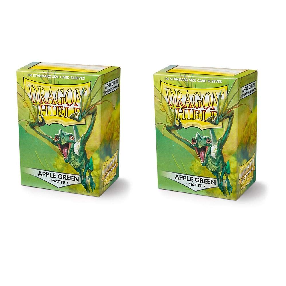 Dragon Shield Matte, Apple Green/Apple Green Card Foils Card Sleeves - for Trading Cards such as Pokemon Magic - Standard Size