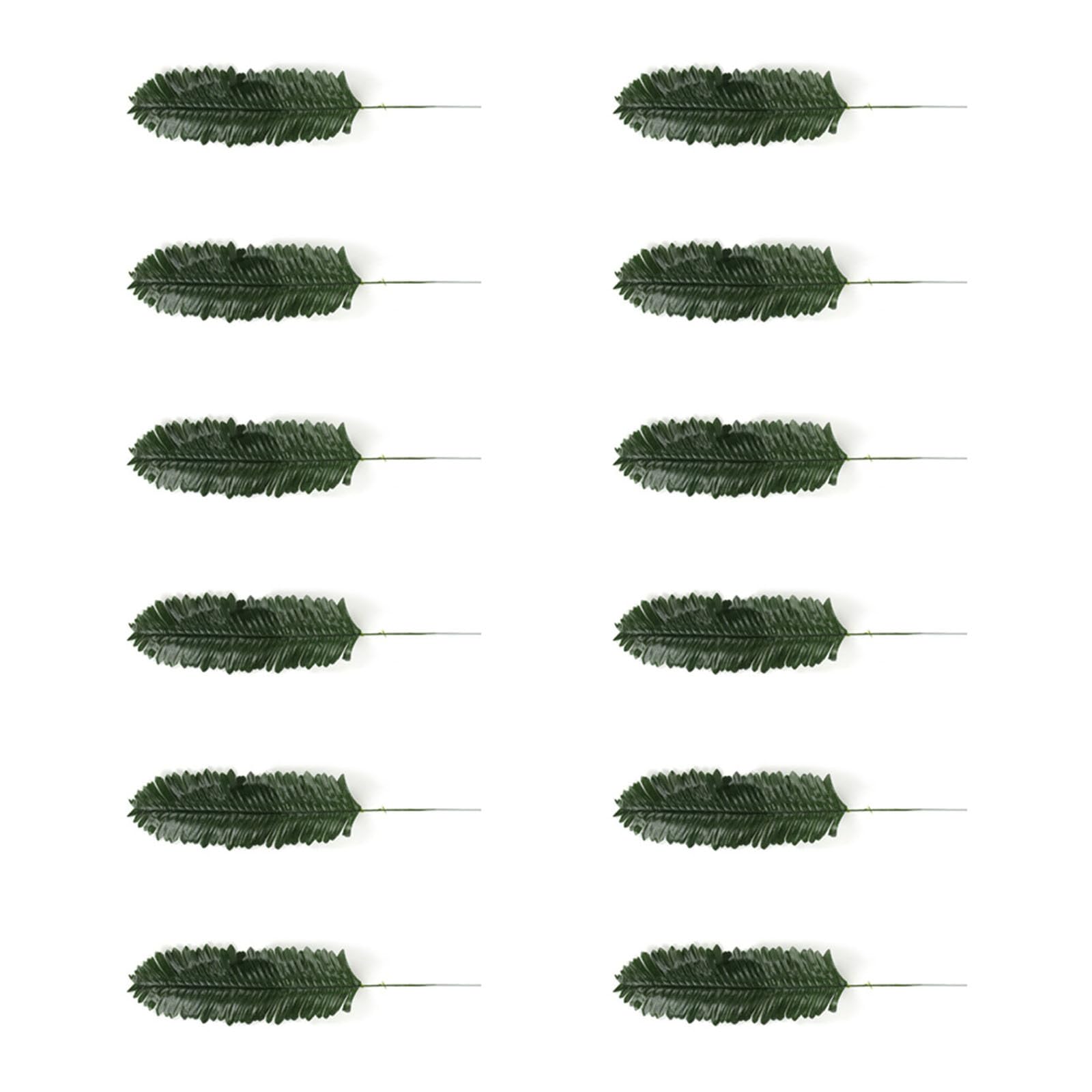 Hsioluted Of 12 Artificial Plant Leaves Imitated Plant Perfectly Enhancing Decoration for Parties and Gatherings Realistic